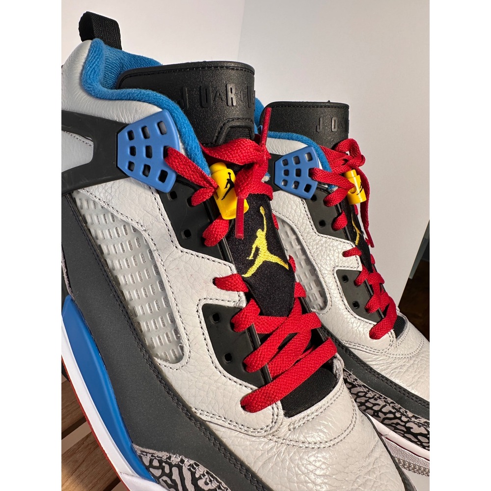 Jordan Spizike White Cement Blue Red Yellow 315371-132 Mens Basketball Shoes